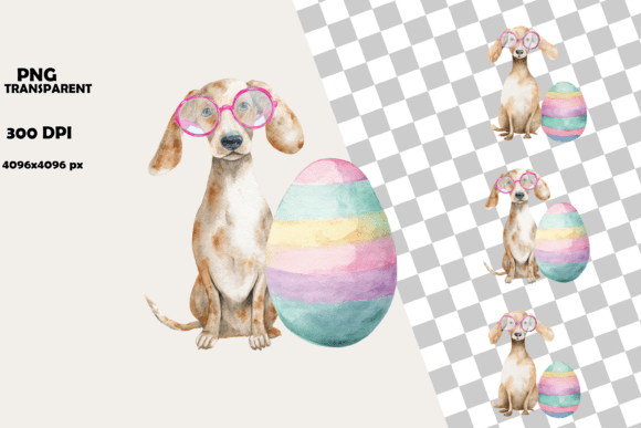 Download Cute Dachshund Puppy Easter Egg Clipart - Egg Collection