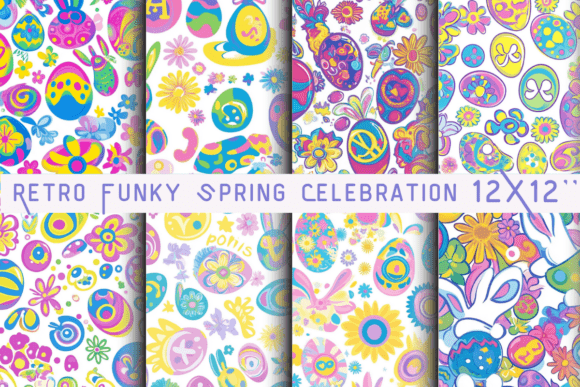 Download Retro Funky Spring Celebration Digital - Celebration Collection