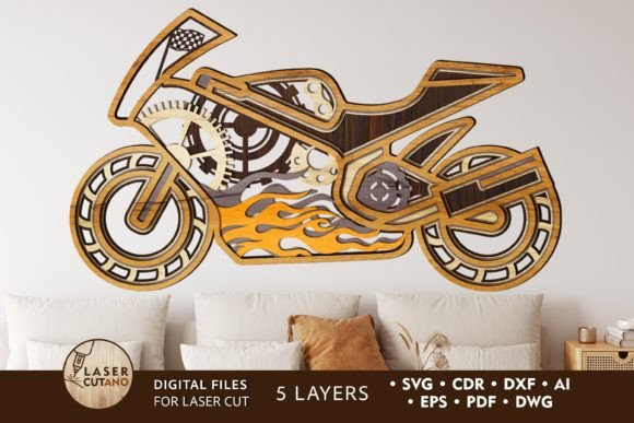 Download MOTO Laser Cut Wooden Wall Art for Biker - Laser cut wood Collection