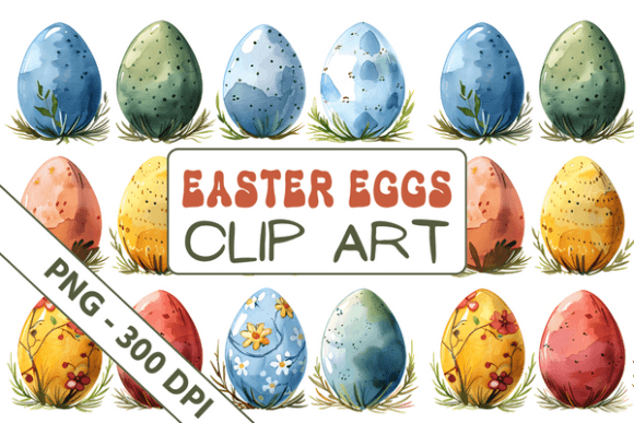 Download Watercolor Easter Eggs Clipart 01 - Egg Collection
