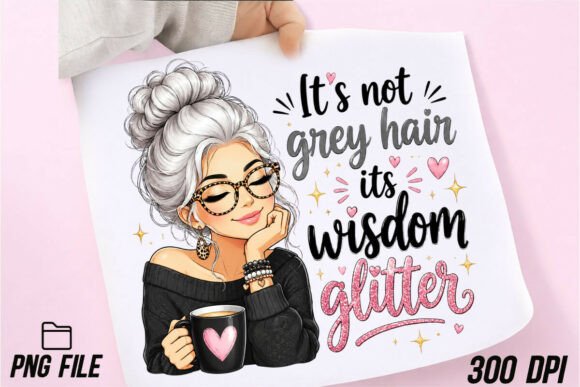 Download Grey Hair Wisdom Glitter Woman Halftoned - Premium Resources