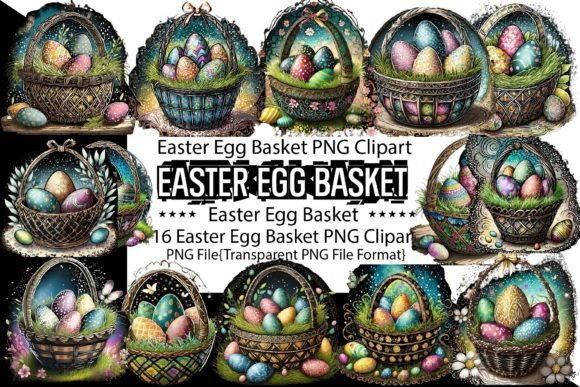 Download Easter Egg Basket Sublimation Bundle - Egg Collection