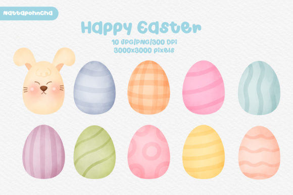 Download Watercolor Cute Easter Eggs  Clipart - Egg Collection