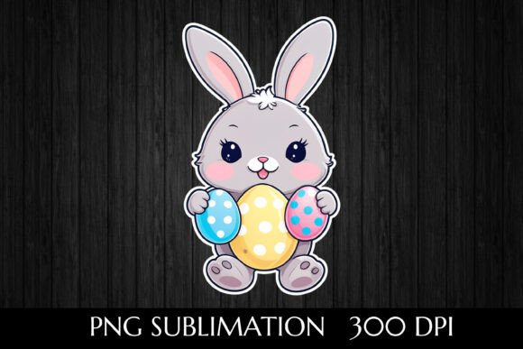 Download Cartoon Easter Bunny with Eggs - Premium Resources