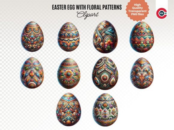 Download Easter Egg Clipart with Floral Patterns - Egg Collection