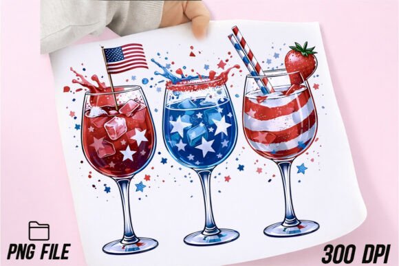 Download 4th of July Wine Glasses PNG Sublimation - Premium Resources