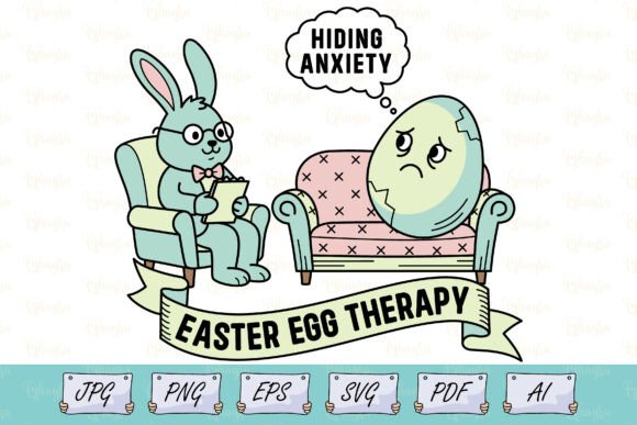 Download Funny Easter Bunny Egg Therapy SVG - Egg Collection