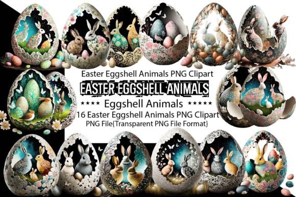 Download Easter Eggshell Animals Sublimation - Egg Collection